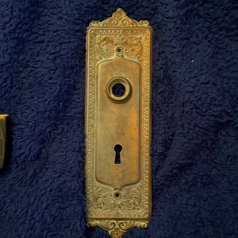Old doorknob cover used see photos for measurements